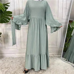 Fashionable Women's Solid Color Patchwork Arab Dress - EX-STOCK Canada
