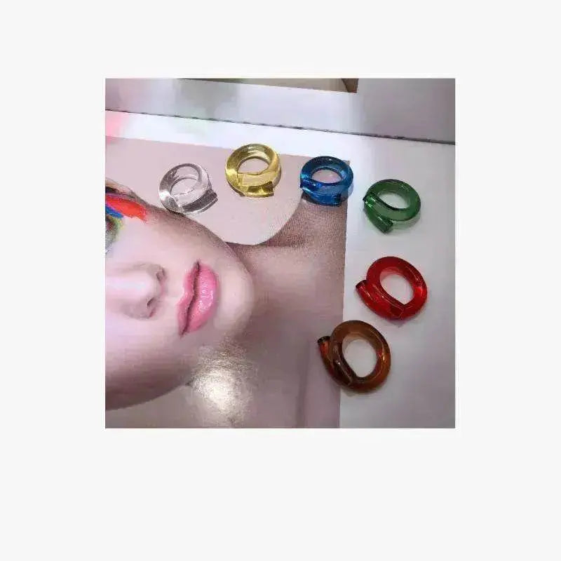 Female's High Transparent Acrylic Cross Ring - EX-STOCK Canada