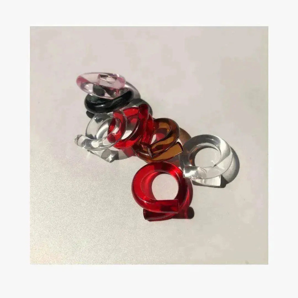 Female's High Transparent Acrylic Cross Ring - EX-STOCK Canada