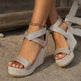Fish Mouth High Wedges Sandals With Rhinestone Design Fashion Summer Platform Shoes For Women - EX-STOCK Canada