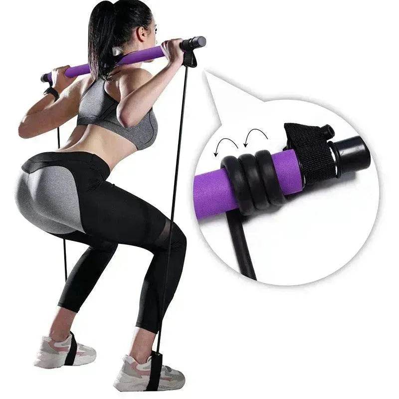 Accessoires de gym portables pour fitness, yoga, Pilates, barre, bandes élastiques de musculation et de résistance pour entraîneur à domicile - EX-STOCK Canada