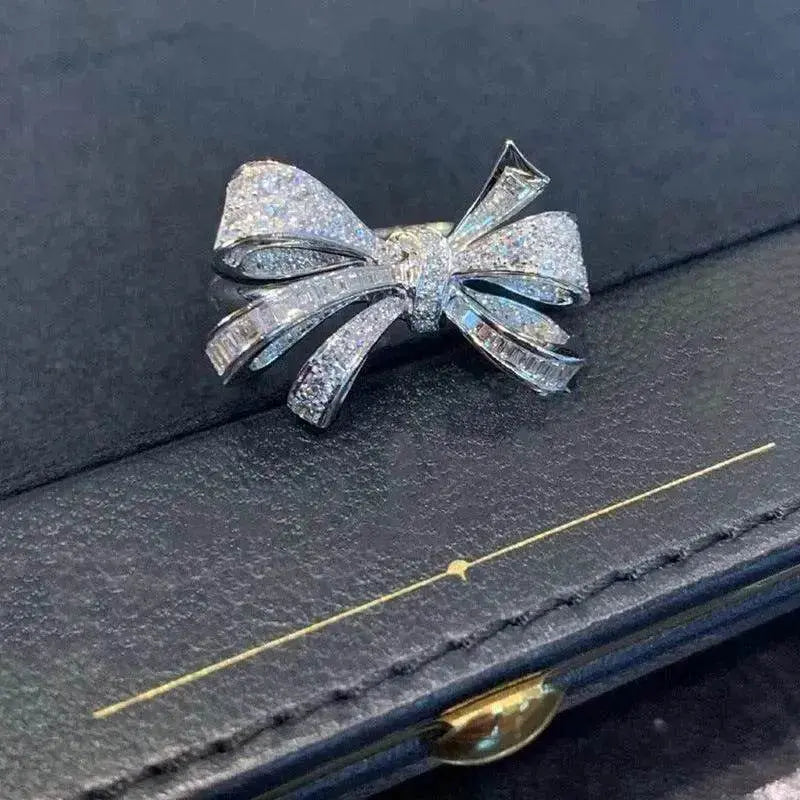 Full Diamond Bow Ring Female Fashion Personality - EX-STOCK Canada