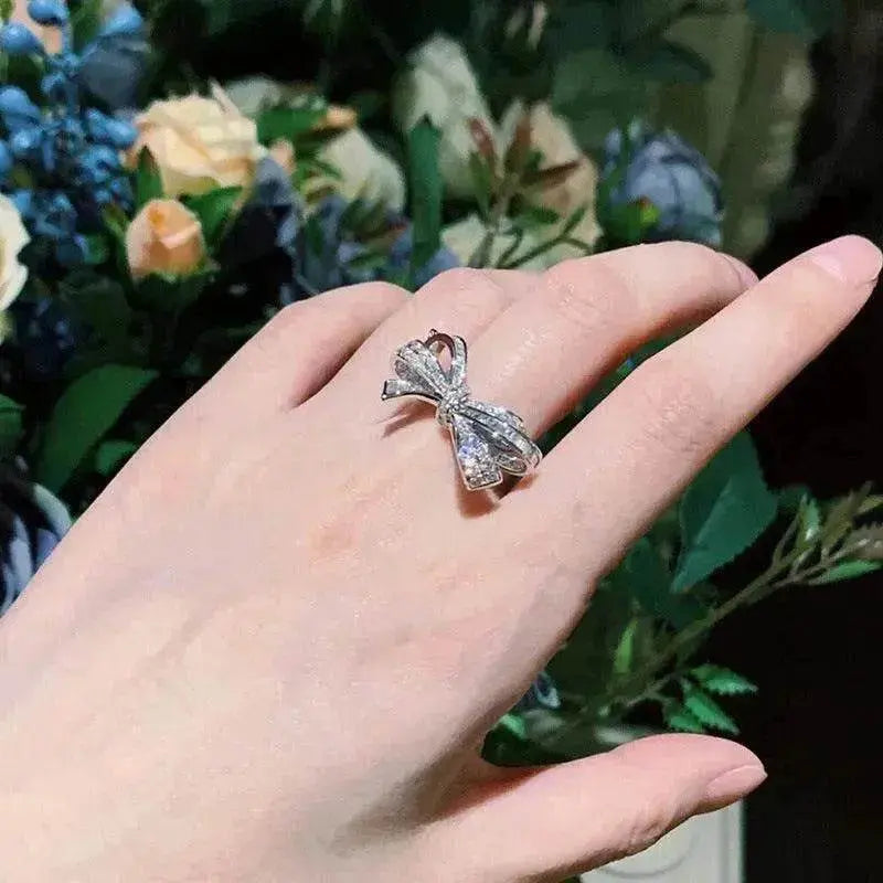 Full Diamond Bow Ring Female Fashion Personality - EX-STOCK Canada