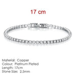 2.5mm Single Row Full Diamond Crystal Bracelet Round Zircon Tennis Hip Hop EX-STOCK Canada 