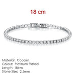 2.5mm Single Row Full Diamond Crystal Bracelet Round Zircon Tennis Hip Hop EX-STOCK Canada 