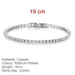 2.5mm Single Row Full Diamond Crystal Bracelet Round Zircon Tennis Hip Hop EX-STOCK Canada 