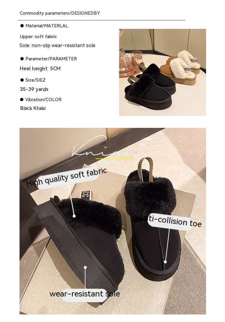 Fur Integrated Platform Snow Boots Toe Cap Non-slip EX-STOCK Canada 