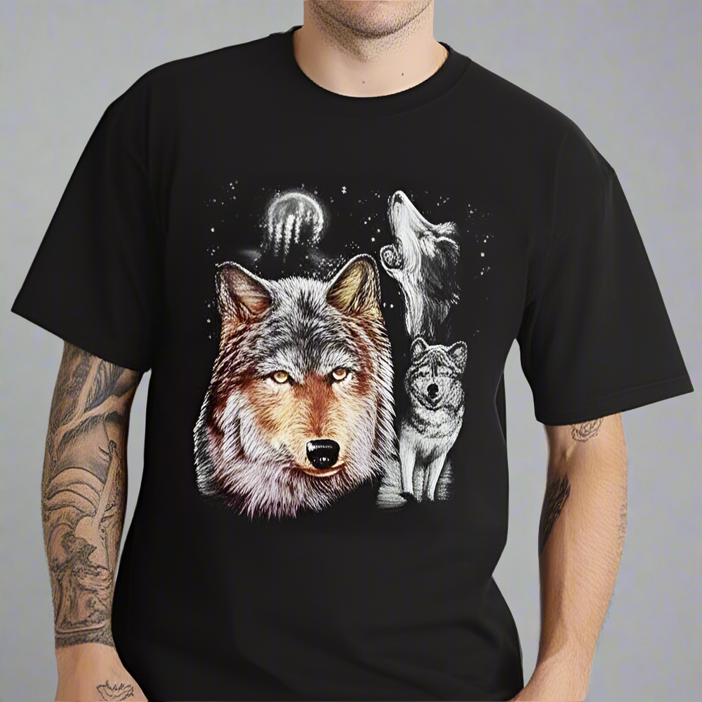 Sofari Collection Men's Wolf Design T-shirt EX-STOCK Canada 