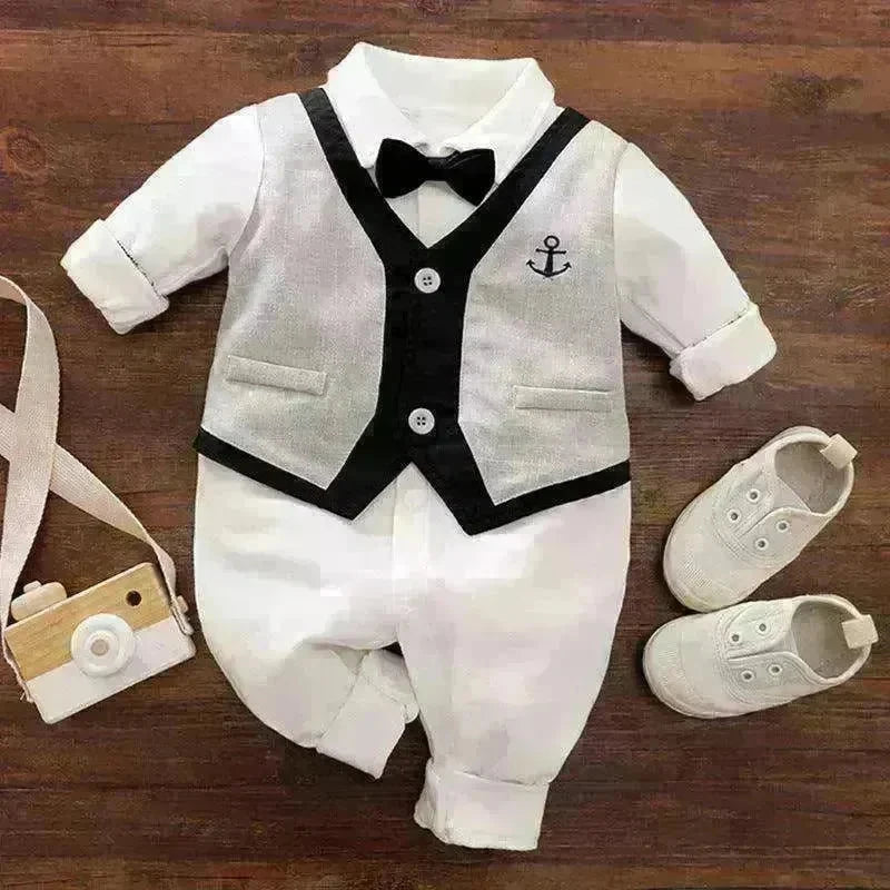 Gentleman's Baby Clothes, Long-sleeved Baby Clothes, Gentleman's Romper - EX-STOCK CANADA