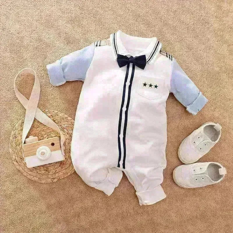Gentleman's Baby Clothes, Long-sleeved Baby Clothes, Gentleman's Romper - EX-STOCK CANADA