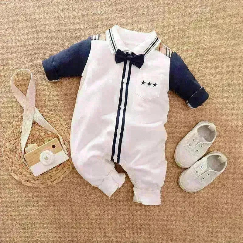 Gentleman's Baby Clothes, Long-sleeved Baby Clothes, Gentleman's Romper - EX-STOCK CANADA