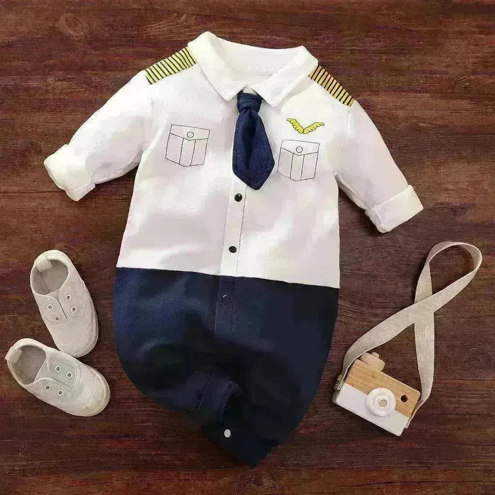 Gentleman's Baby Clothes, Long-sleeved Baby Clothes, Gentleman's Romper - EX-STOCK CANADA