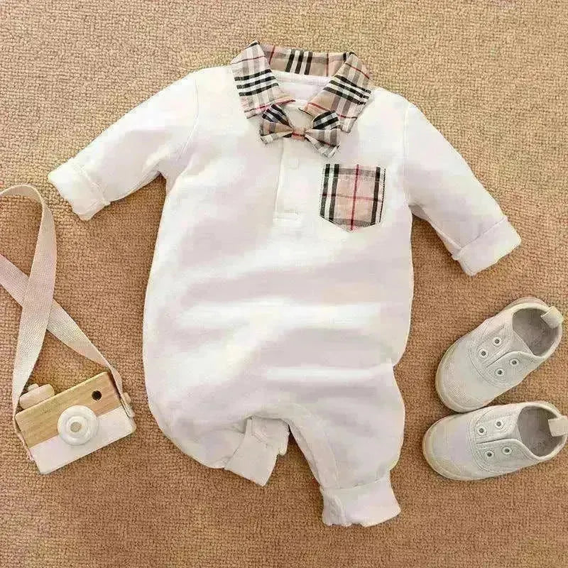 Gentleman's Baby Clothes, Long-sleeved Baby Clothes, Gentleman's Romper - EX-STOCK CANADA