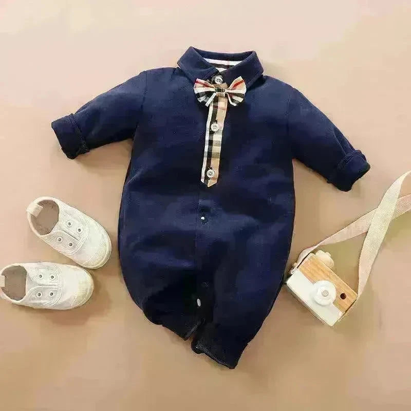 Gentleman's Baby Clothes, Long-sleeved Baby Clothes, Gentleman's Romper - EX-STOCK CANADA