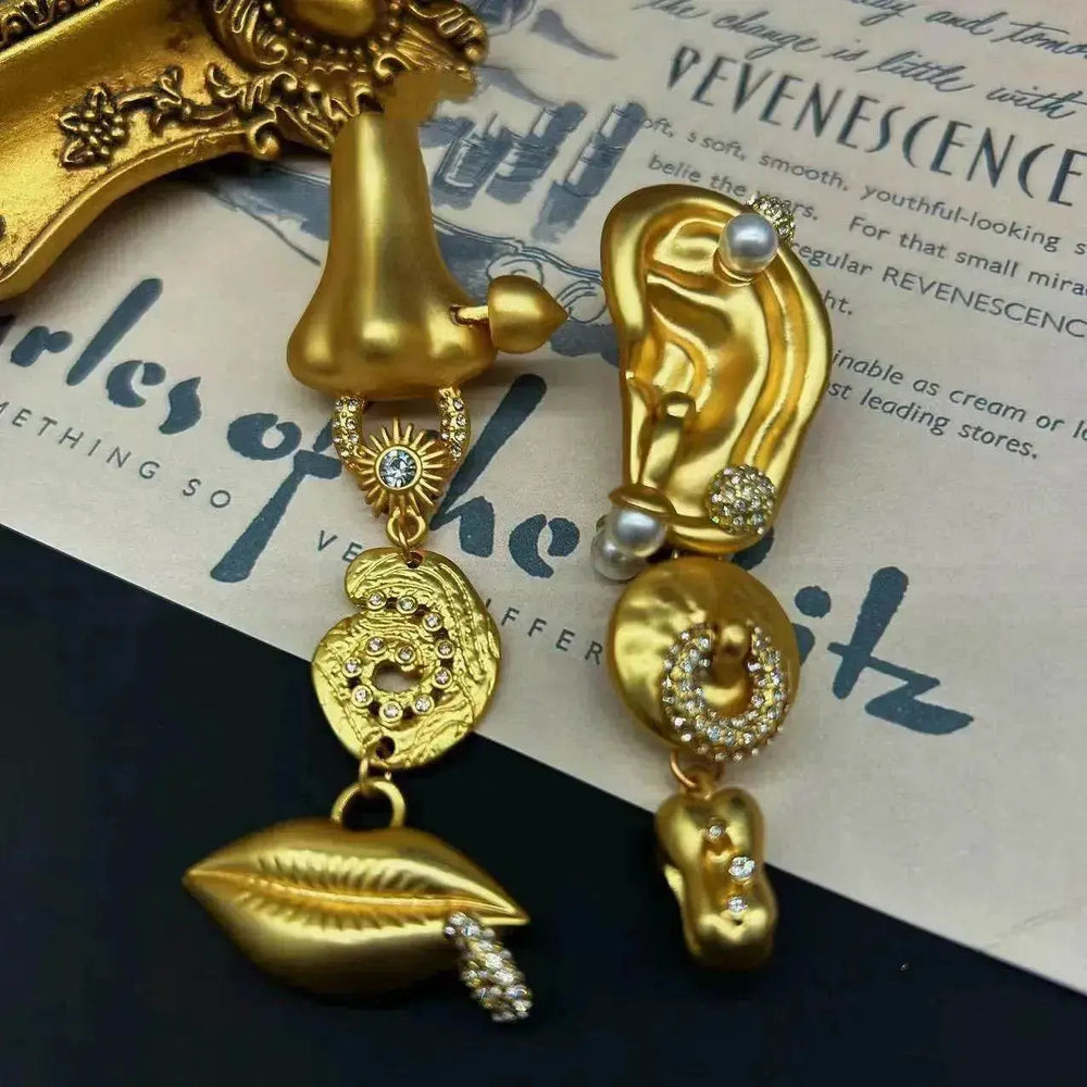 Graceful And Fashionable Nose Mouth Ear Expression Earrings - EX-STOCK Canada