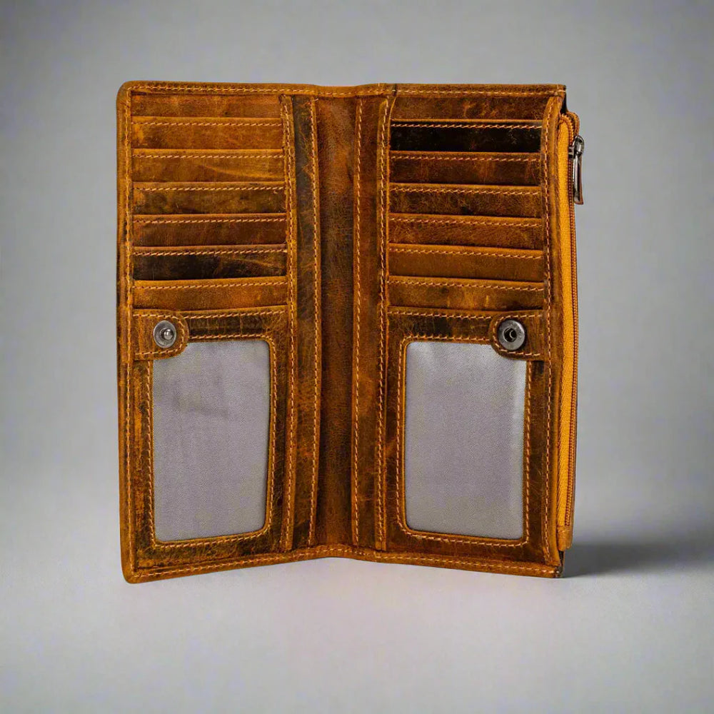 محفظة غرينوود للجلد مزودة بتقنية RFID وجيب بسحابEX-STOCK Canada 