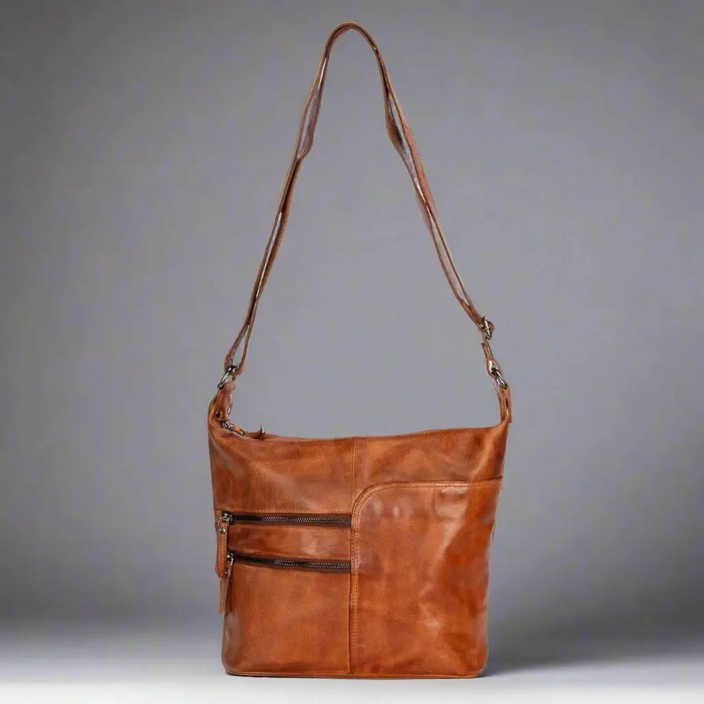 Greenwood Leather Shoulder Bag with 2 Zip Pockets EX-STOCK Canada 