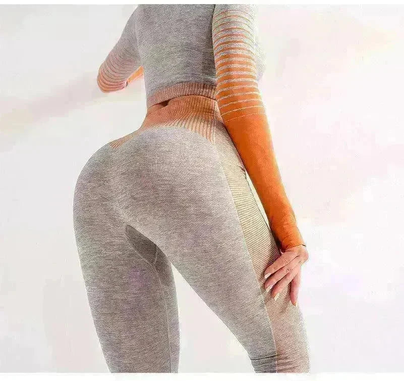 Gym High Waist Leggings Women Knitted Workout Running Yoga Pants - EX-STOCK CANADA