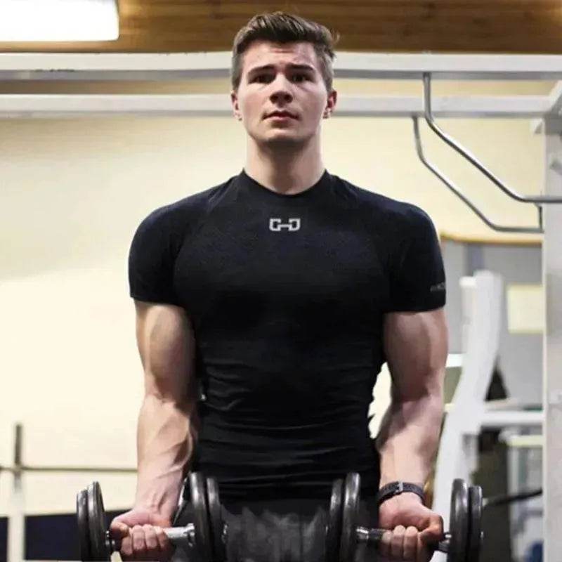 T-shirt de gym à manches courtes à séchage rapide pour la course EX-STOCK Canada