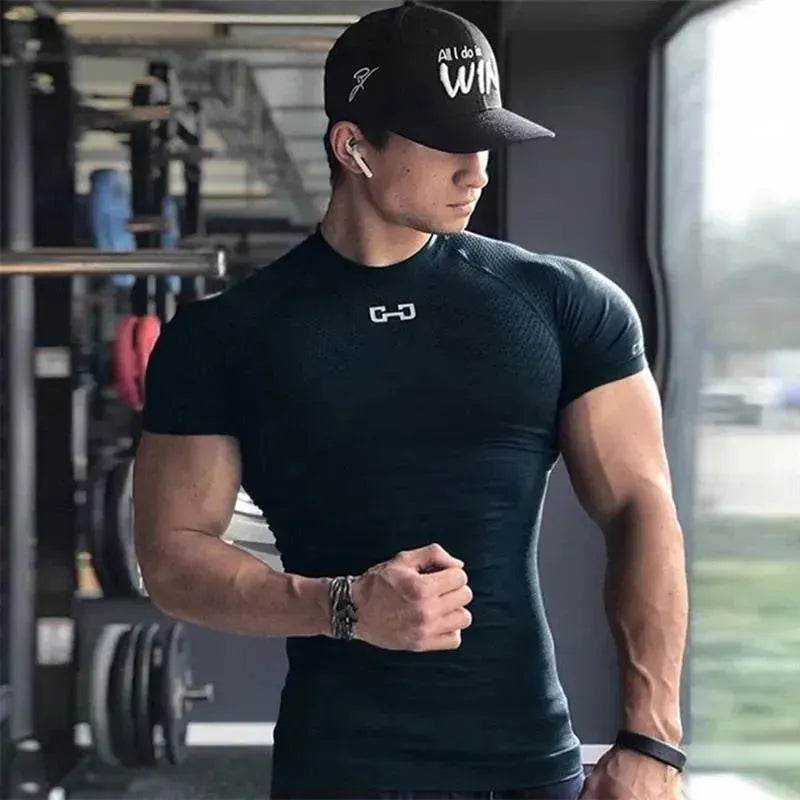 T-shirt de gym à manches courtes à séchage rapide pour la course EX-STOCK Canada