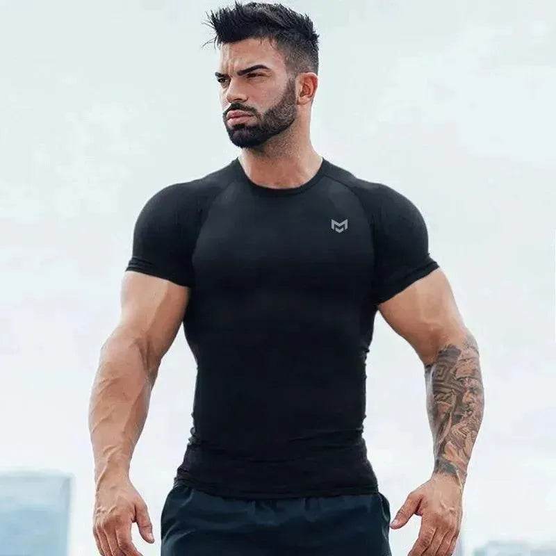 T-shirt de gym à manches courtes à séchage rapide pour la course EX-STOCK Canada