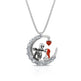 Halloween Moon-shaped Skull Necklace With Rhinestones Couple Love Clavicle Necklace Men And Women Jewelry Accessories - EX-STOCK Canada