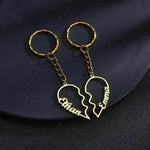 Heart Shape in Two DIY English Letters Stainless Steel Keychain - EX-STOCK Canada
