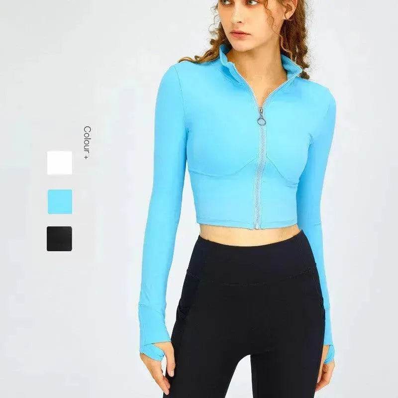 High Neck Zipper Sports Gym Suit - EX-STOCK Canada