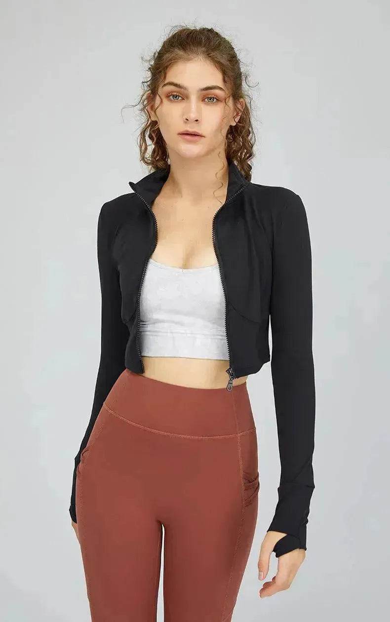 High Neck Zipper Sports Gym Suit - EX-STOCK Canada