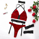 Hollow Christmas Lingerie Valentine's Day Love Interest Three Sets Of Women - EX-STOCK Canada