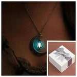 Hollow crescent Moon Luminous Pumpkin Necklace - EX-STOCK Canada