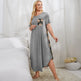 Homewear Pajamas Short-sleeved Printing Stitching Contrast Color Plus-sized Home Nightdress For Women - EX-STOCK Canada