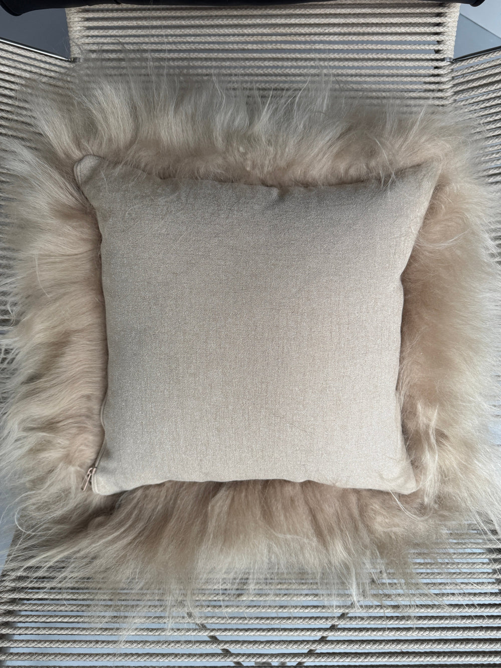 Square Nude  Icelandic Sheepskin Pillow Cover EX-STOCK Canada 