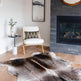 Grand tapis en peau de vache gris foncéEX-STOCK Canada 