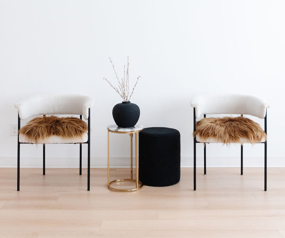 BROWN ICELANDIC SHEEPSKIN CHAIR PAD 