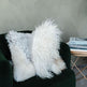 Cuscino in pelle di pecora Mélange, lana riccia 