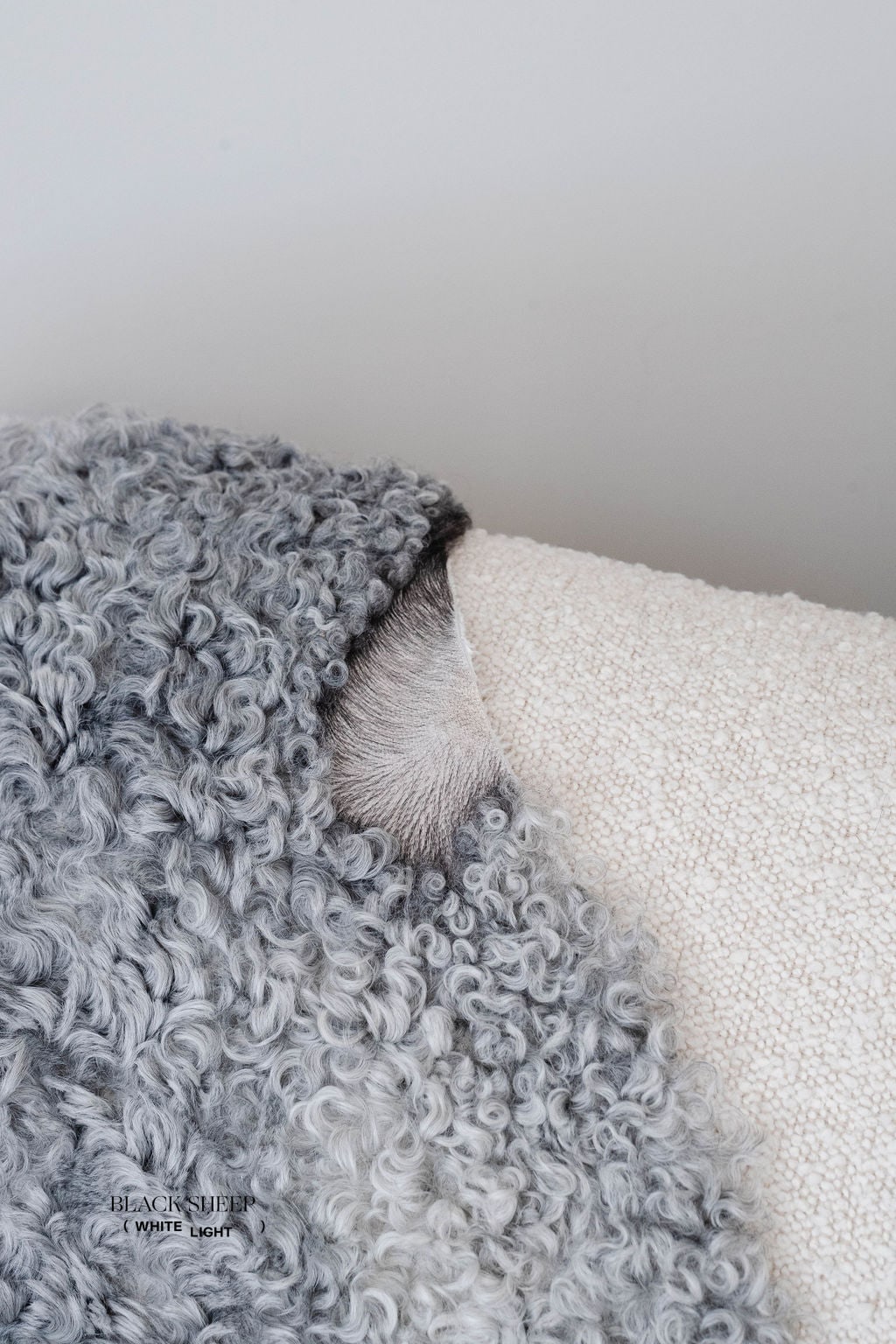 Grey Short Wool Gotland Sheepskin 
