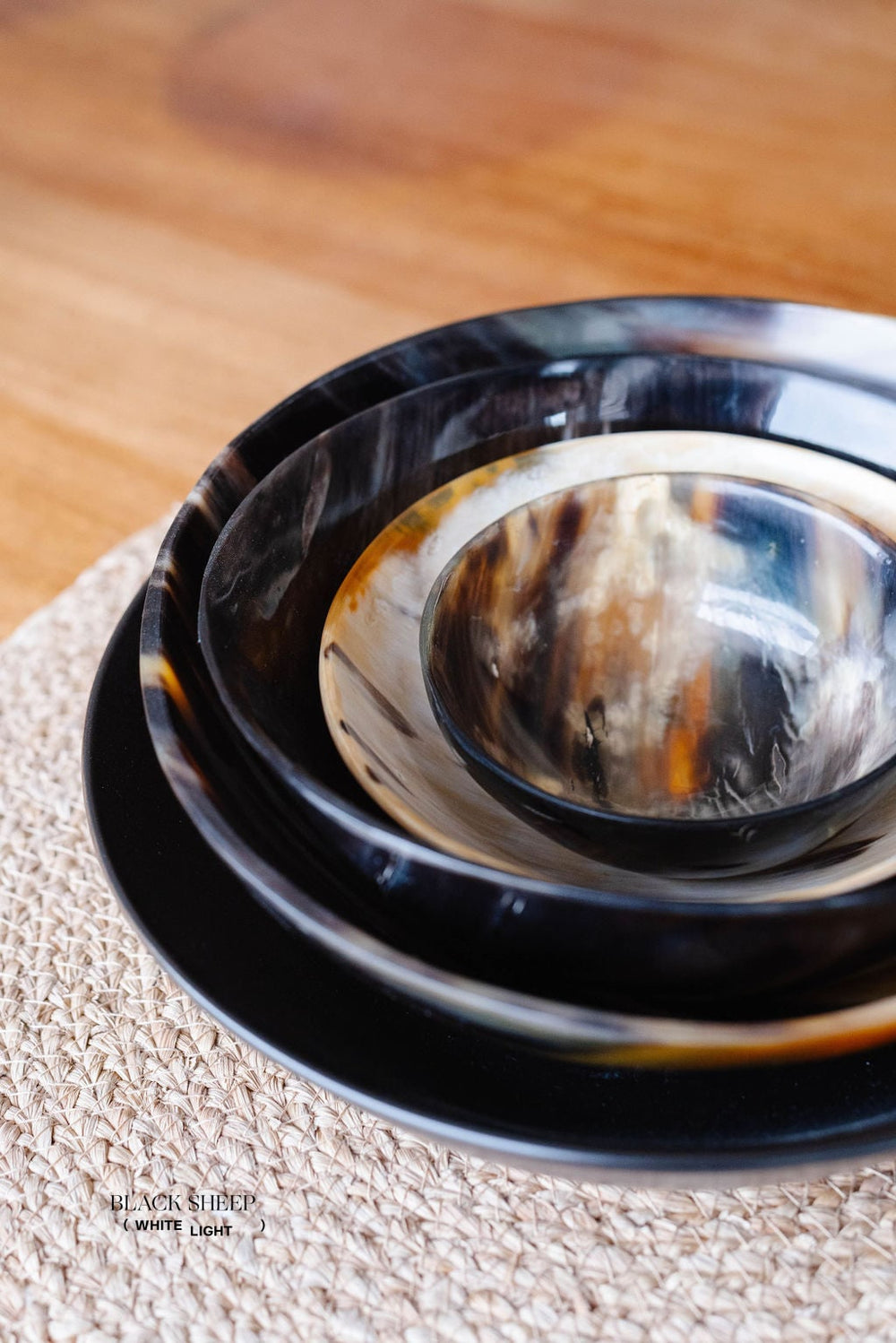 Ankole & Gyr Horn Dark Round Bowl EX-STOCK Canada 