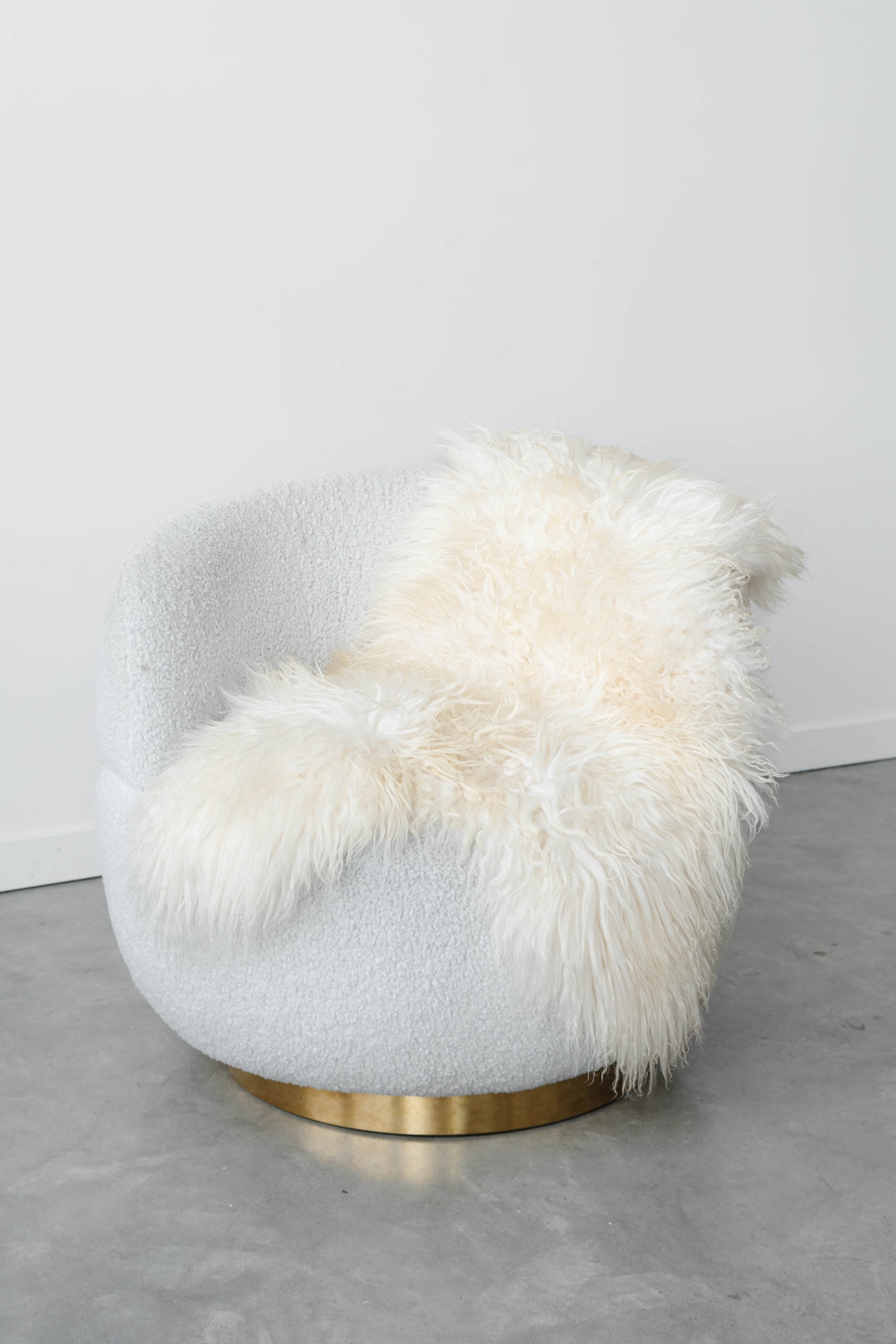 White Icelandic Curly Sheepskin 