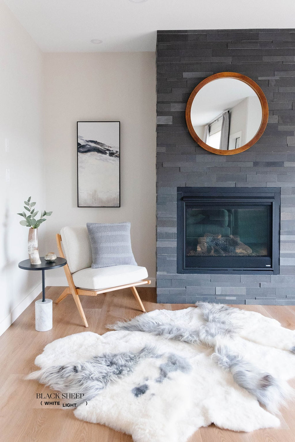 سجادة من جلد الغنم مزيج رماديEX-STOCK Canada 