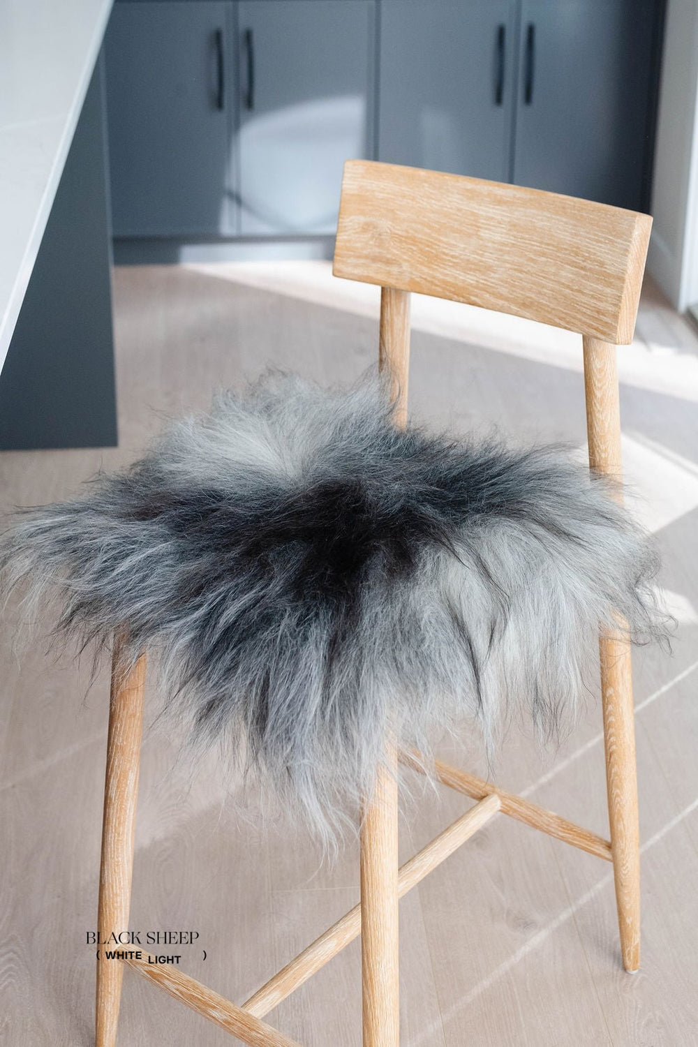Natural Dark Grey Icelandic Sheepskin Chair Pad 