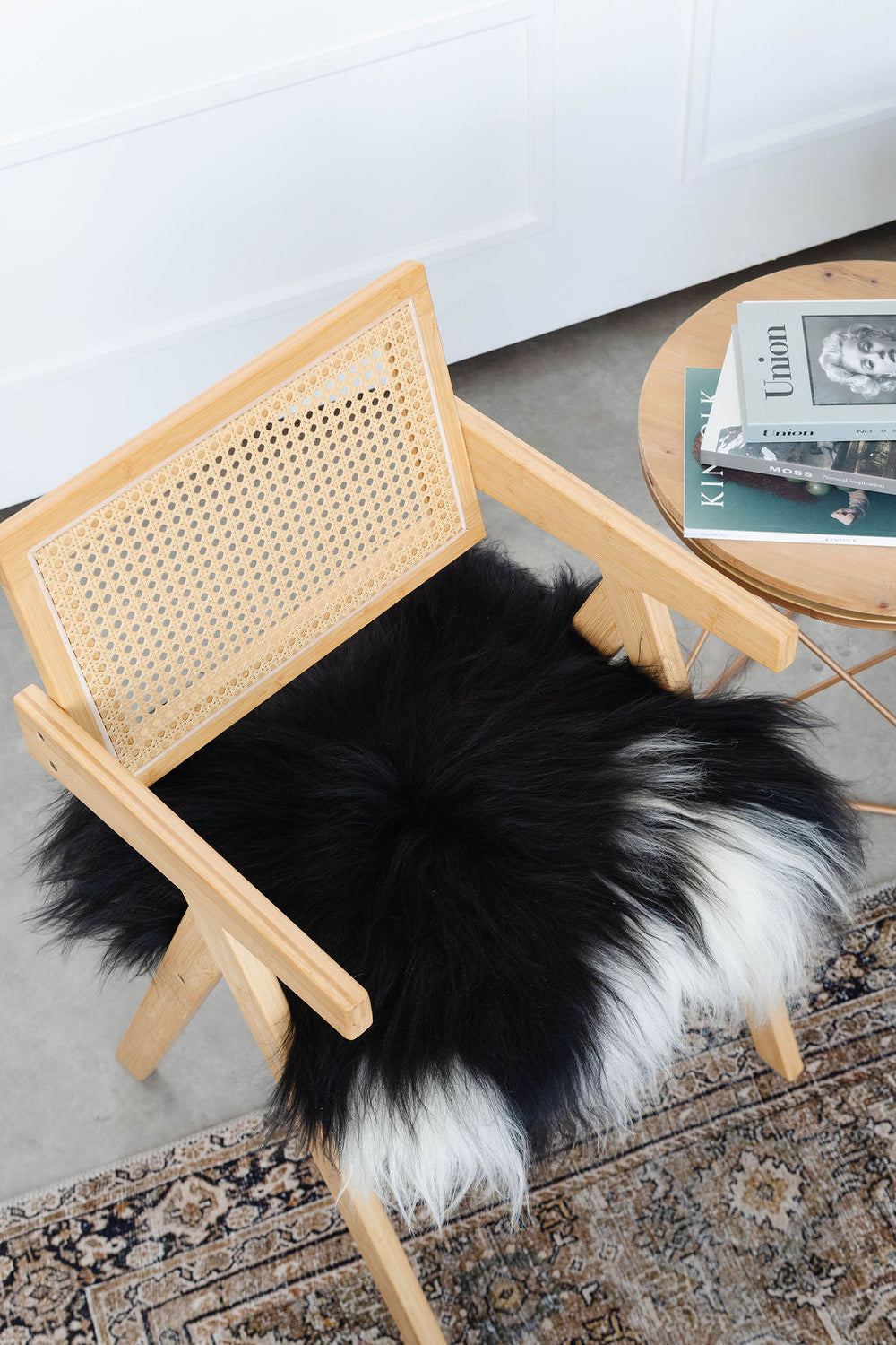 Black Spotted Icelandic Sheepskin Chair Pad | Random 