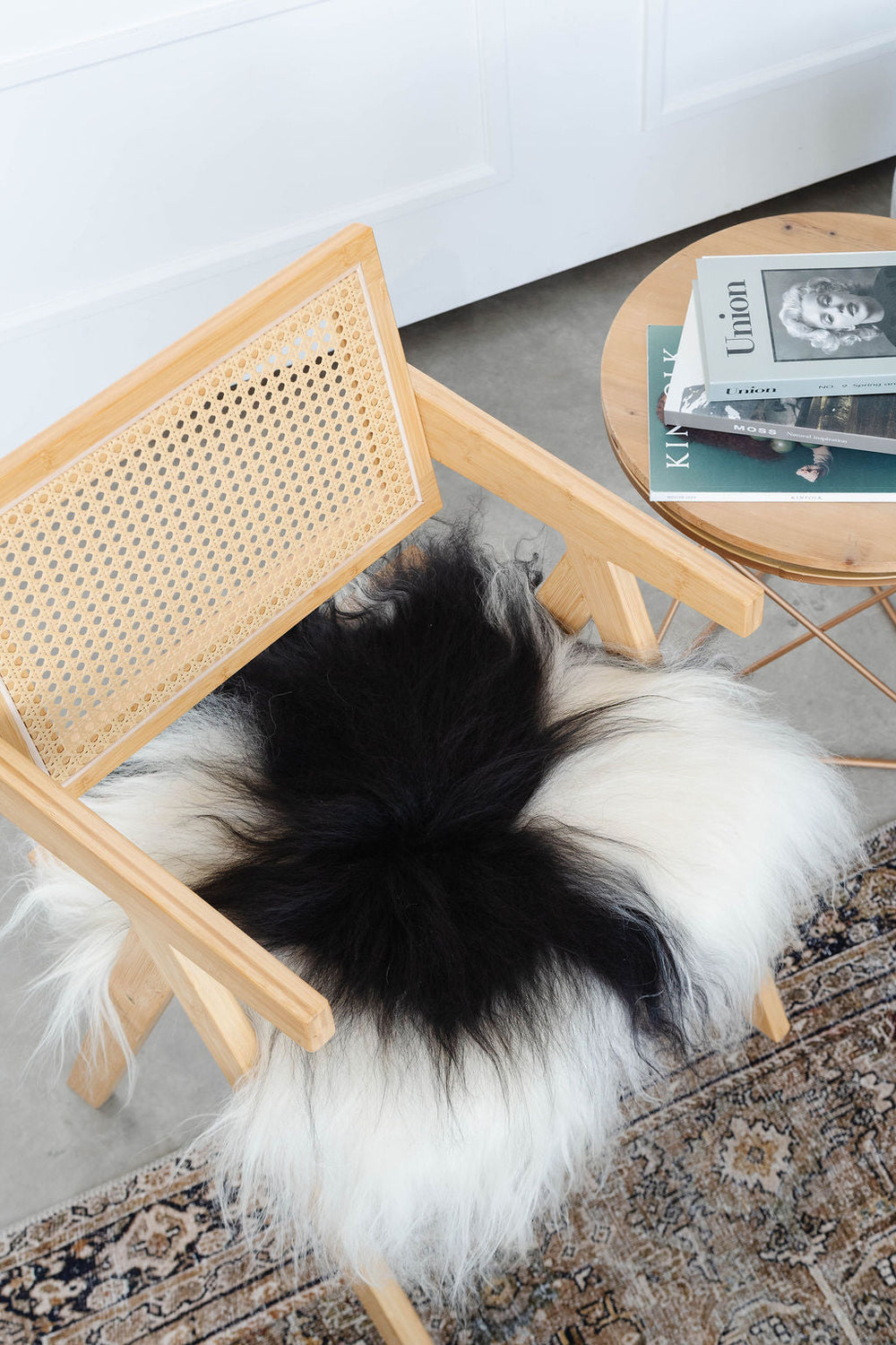 Black Spotted Icelandic Sheepskin Chair Pad | Random 
