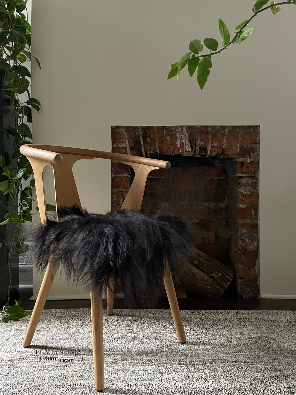 Black Icelandic Sheepskin Chair Pad 
