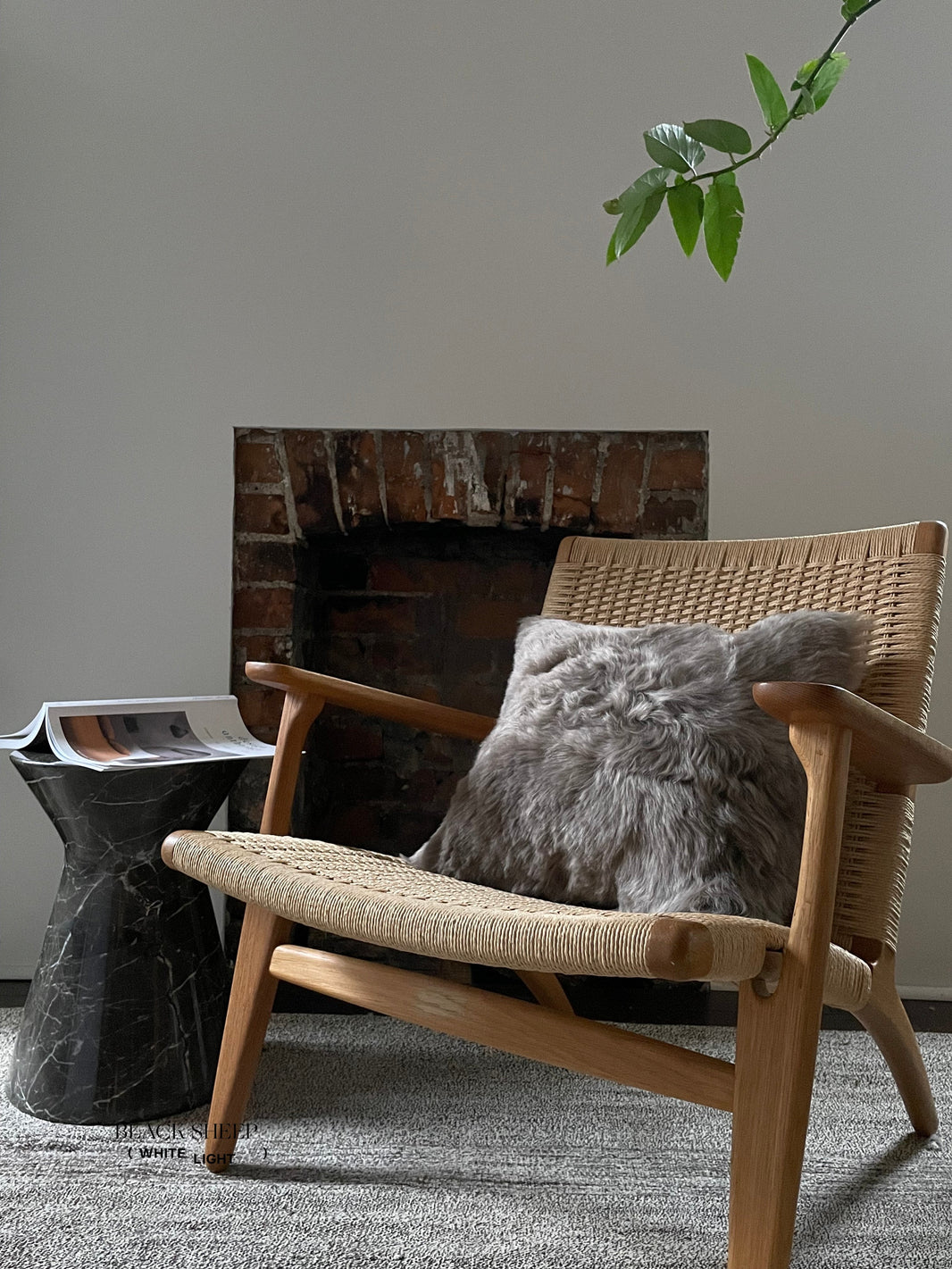 Square Shorn Taupe Icelandic Sheepskin Pillow Cover EX-STOCK Canada 