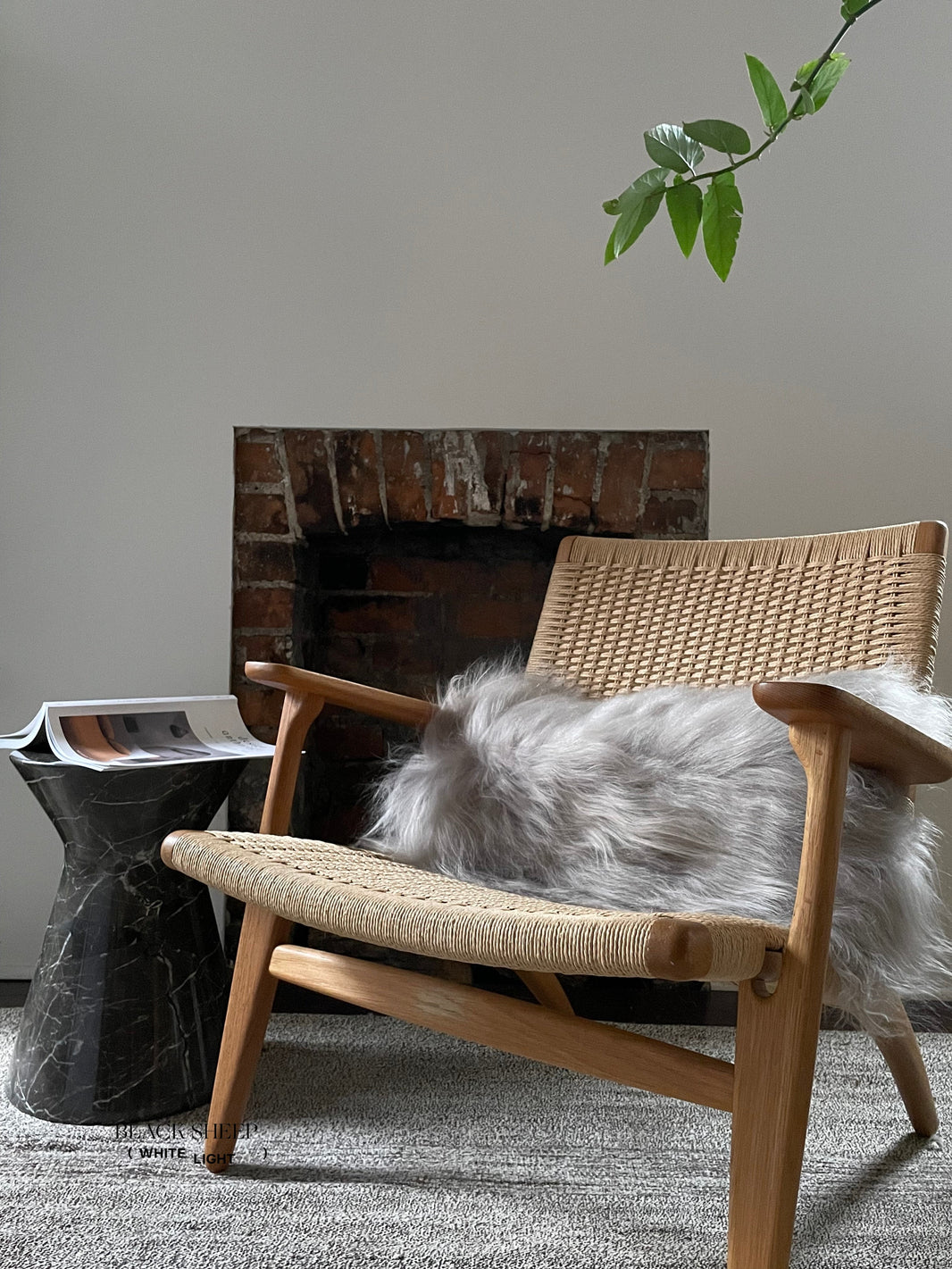 Rechteckiger Leinen-Kissenbezug aus isländischem LammfellEX-STOCK Canada 