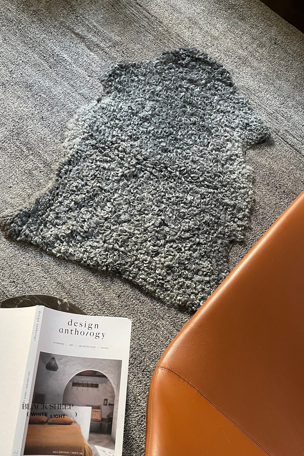 Grey Short Wool Gotland Sheepskin 