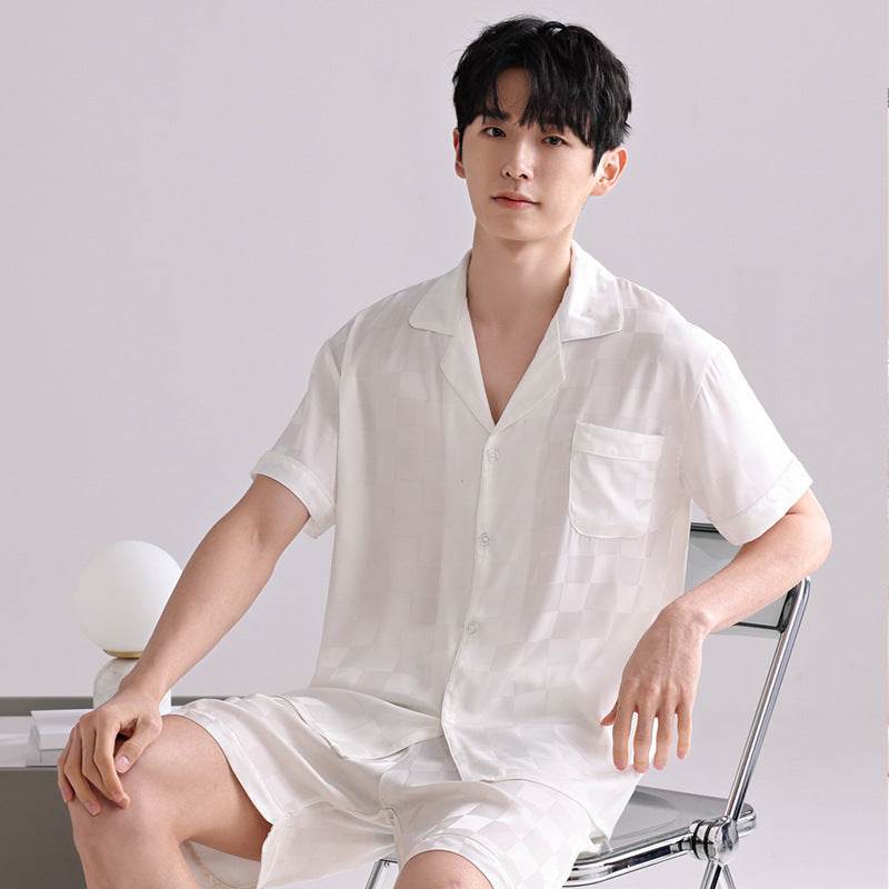 Ice Silk Pajamas Men's Spring And Summer Lightweight Breathable  EX-STOCK CANADA