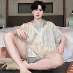 Ice Silk Pajamas Men's Spring And Summer Lightweight Breathable  EX-STOCK CANADA