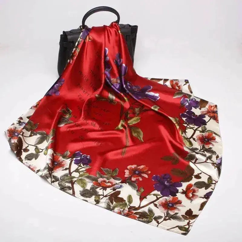 Imitation Silk Printed Floral Arab Headscarf - EX-STOCK Canada